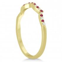 Ruby & Diamond Infinity Style Bridal Set 18k Yellow Gold 1.69ct