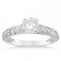 Diamond Swirl Engagement Ring Setting Palladium 0.17ct