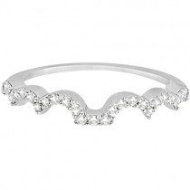 Heart Shape Contoured Diamond Wedding Ring Platinum (0.20ct)