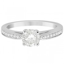 Petite Half-Eternity Diamond Engagement Ring Platinum (0.14ct)