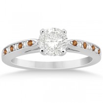 Citrine & Diamond Engagement Ring Set Palladium (0.55ct)