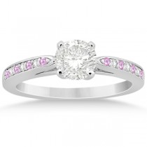 Pink Sapphire & Diamond Engagement Ring Set Platinum (0.55ct)