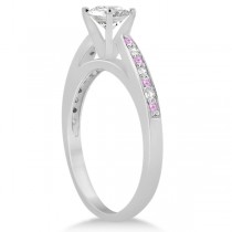 Pink Sapphire & Diamond Engagement Ring Set Platinum (0.55ct)