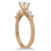 Baguette Diamond Engagement Ring & Wedding Band 18K Rose Gold (0.90ct)