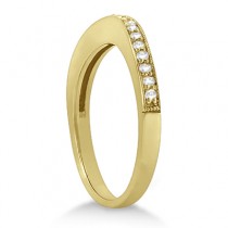 Butterfly Diamond & Pink Sapphire Bridal Set 14k Yellow Gold (0.42ct)