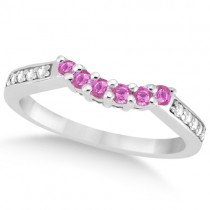 Floral Diamond & Pink Sapphire Bridal Set in Palladium (1.00ct)