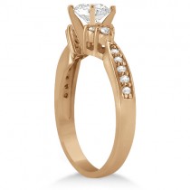 Floral Diamond Engagement Ring & Wedding Band 14k Rose Gold (0.56ct)