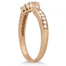Floral Diamond Engagement Ring & Wedding Band 14k Rose Gold (0.56ct)