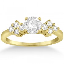 Modern Diamond Cluster Engagement Ring 18k Yellow Gold (0.24ct)
