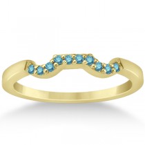 Blue Diamond Engagement Ring & Wedding Band 18k Yellow Gold (0.34ct)