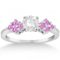 Pink Sapphire Engagement Ring & Wedding Band in Platinum (0.50ct)