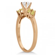 Designer Yellow Diamond Floral Engagement Ring 14k Rose Gold (0.24ct)