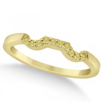 Pave Set Yellow Diamond Contour Wedding Band 14k Yellow Gold (0.10ct)