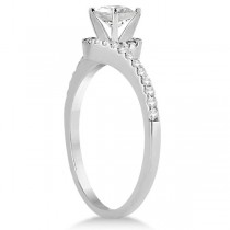 Halo Diamond Twisted Engagement Ring Setting Platinum (0.16ct)