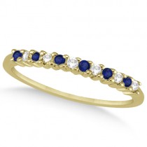 Petite Diamond & Sapphire Wedding Band 14k Yellow Gold (0.20ct)