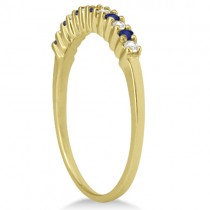 Petite Diamond & Sapphire Wedding Band 14k Yellow Gold (0.20ct)