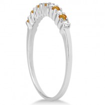 Petite Diamond & Citrine Wedding Band Palladium (0.20ct)