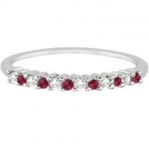 Petite Diamond & Ruby Wedding Band Platinum (0.20ct)