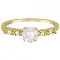 Diamond & Yellow Sapphire Engagement Ring 18k Yellow Gold (0.15ct)