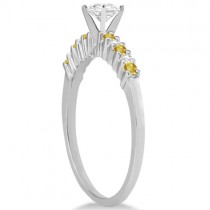 Diamond & Yellow Sapphire Engagement Ring Platinum (0.15ct)
