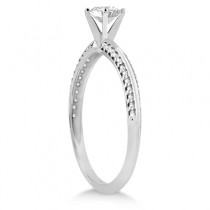 Petite Diamond Engagement Ring Setting 14k White Gold (0.25ct)