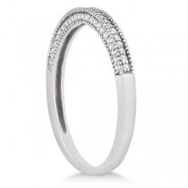Split Shank Diamond Engagment Ring & Band 14k White Gold (0.36ct)