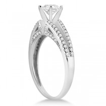 Modern Split Shank Diamond Engagement Ring Platinum (0.34ct)