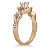 Diamond Halo Infinity Engagement Ring In 18K Rose Gold (0.39ct)