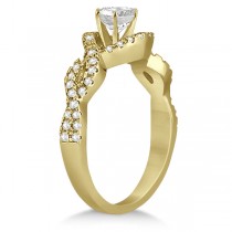 Diamond Infinity Halo Engagement Ring & Band Set 14K Yellow Gold (0.60ct)