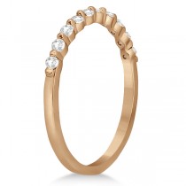 Elegant Diamond Semi-Eternity Wedding Band 18k Rose Gold (0.20ct)