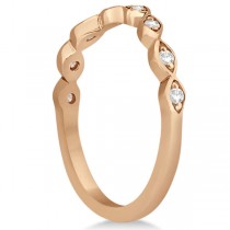 Petite Contour Floral Diamond Wedding Band 14k Rose Gold (0.12ct)