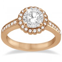 Modern Flower Halo Diamond Engagement Set 18k Rose Gold (0.50ct)