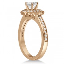 Modern Flower Halo Diamond Engagement Set 18k Rose Gold (0.50ct)