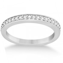 Channel Set Half Eternity Diamond Wedding Band 14k White Gold (0.30ct)