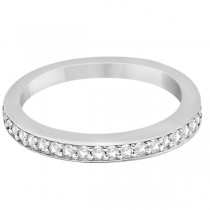 Channel Set Half Eternity Diamond Wedding Band 14k White Gold (0.30ct)