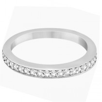 Channel Set Half Eternity Diamond Wedding Band 14k White Gold (0.30ct)