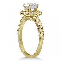 Diamond Rope Halo Engagement Ring With Band 14k Yellow Gold (0.44ct)