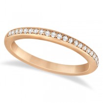 Half-Eternity Diamond Pave Wedding Band 18k Rose Gold (0.18ct)