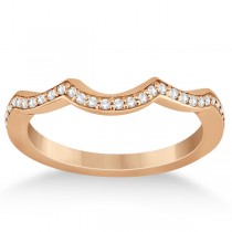 Diamond Channel Set Curved Wedding Band in 18k Rose Gold (0.16ct)