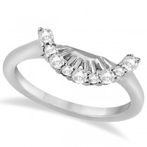 Halo Diamond Engagement Ring with Band Bridal Set Palladium (0.51ct)