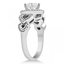Halo Diamond Heart Engagement Ring 18kt White Gold (0.30ct.)