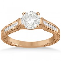 Princess Cut Channel Diamond Bridal Set in 18k Rose Gold (0.38ct)
