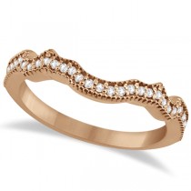 Butterfly Diamond Engagement Ring & Wedding Band 18k Rose Gold (0.58ct)