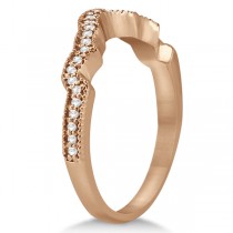 Butterfly Diamond Engagement Ring & Wedding Band 18k Rose Gold (0.58ct)