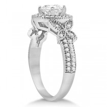 Butterfly Diamond Engagement Ring & Wedding Band Platinum (0.58ct)