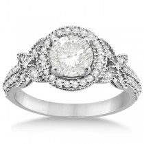 Butterfly Diamond Engagement Ring & Wedding Band Platinum (0.58ct)
