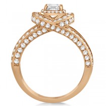 Split Shank Diamond Halo Engagement Ring in 14k Rose Gold (1.20ct)