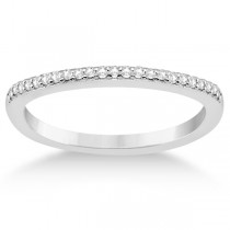 Micro Pave Semi-Eternity Diamond Wedding Band Palladium (0.12ct)