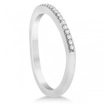 Micro Pave Semi-Eternity Diamond Wedding Band Palladium (0.12ct)