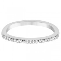 Micro Pave Semi-Eternity Diamond Wedding Band Palladium (0.12ct)